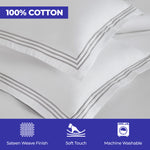 Brandon Cotton Three-Line Embroidered 3 Piece Duvet Cover Set - Duvet Cover Set by Superior Brand