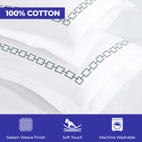 Chain Links Cotton Embroidered 3 Piece Duvet Cover Set - Duvet Cover Set by Superior Brand
