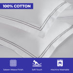 Fieldstone Cotton Two-Line Embroidered 3 Piece Duvet Cover Set - Duvet Cover Set by Superior Brand