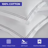 Fieldstone Cotton Two-Line Embroidered 3 Piece Duvet Cover Set - Duvet Cover Set by Superior Brand