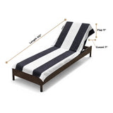 Superior Cabana Striped Cotton Chaise Lounge Chair Cover Set