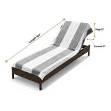 Superior Cabana Striped Cotton Chaise Lounge Chair Cover Set