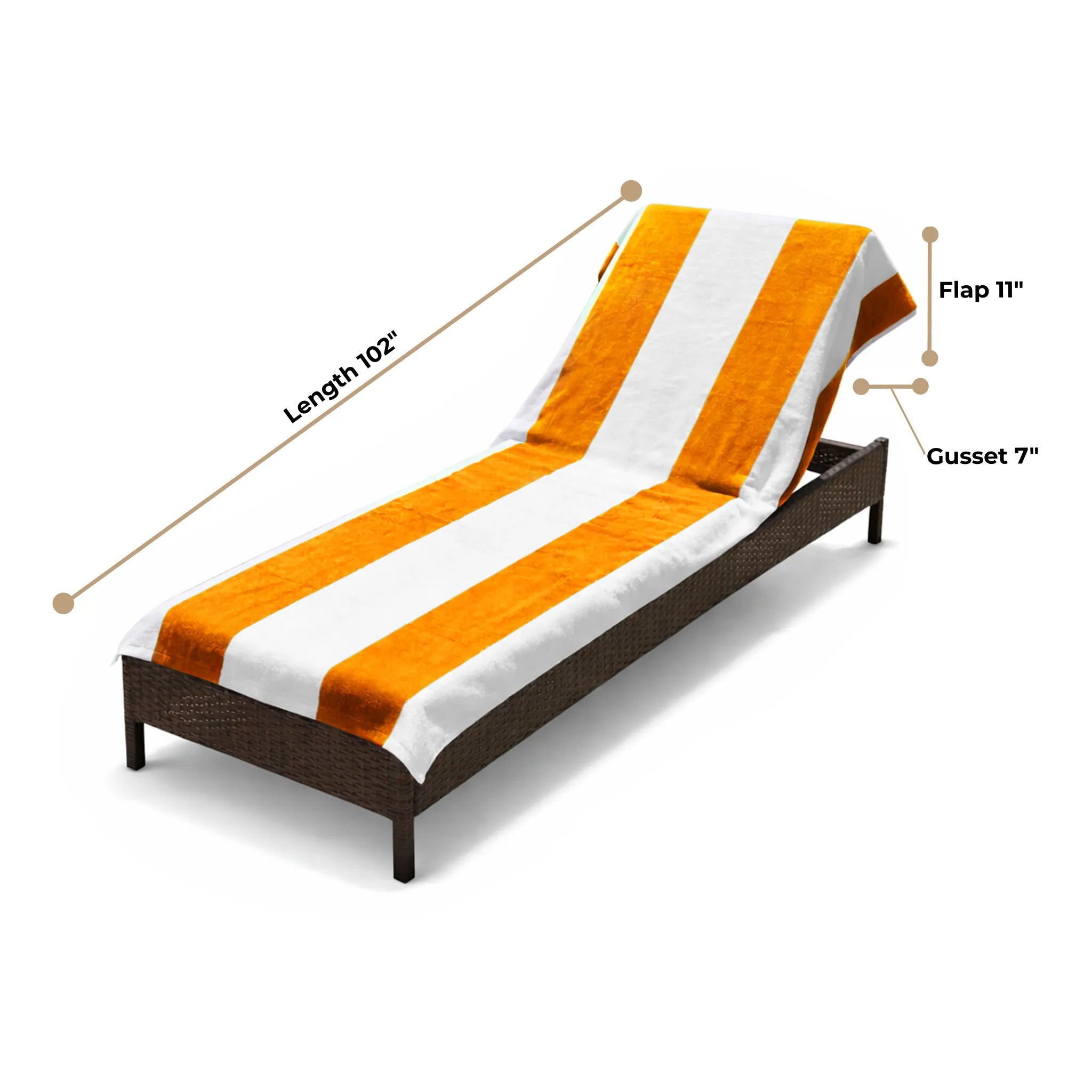 Superior Cabana Striped Cotton Chaise Lounge Chair Cover Set