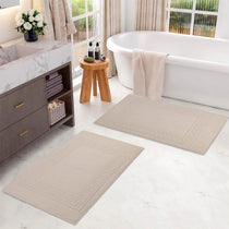 Egyptian Cotton Greek Key Infinity Border Bath Mat Set of 2 - Bath Mats by Superior Brand