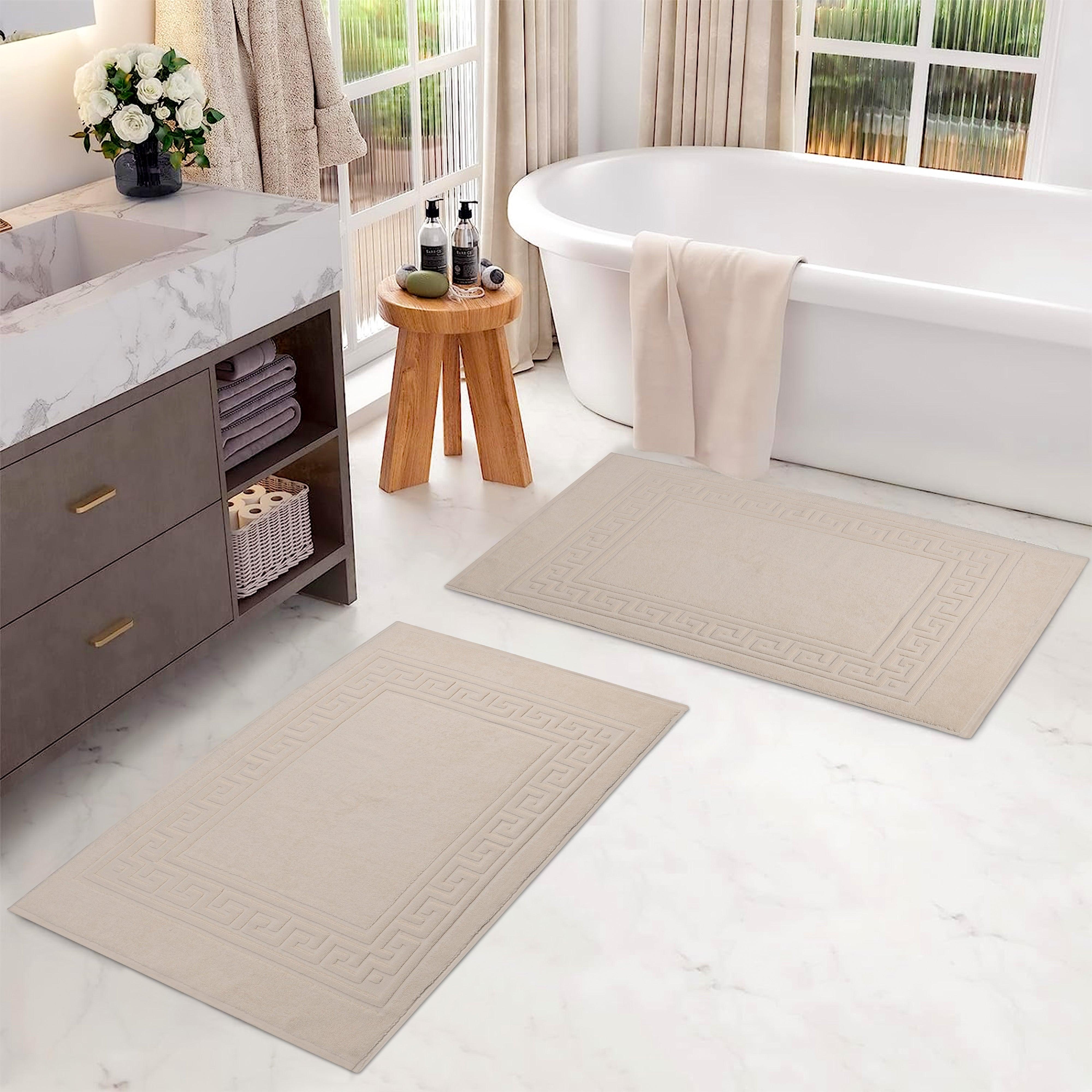 Egyptian Cotton Greek Key Infinity Border Bath Mat Set of 2 - Bath Mats by Superior Brand