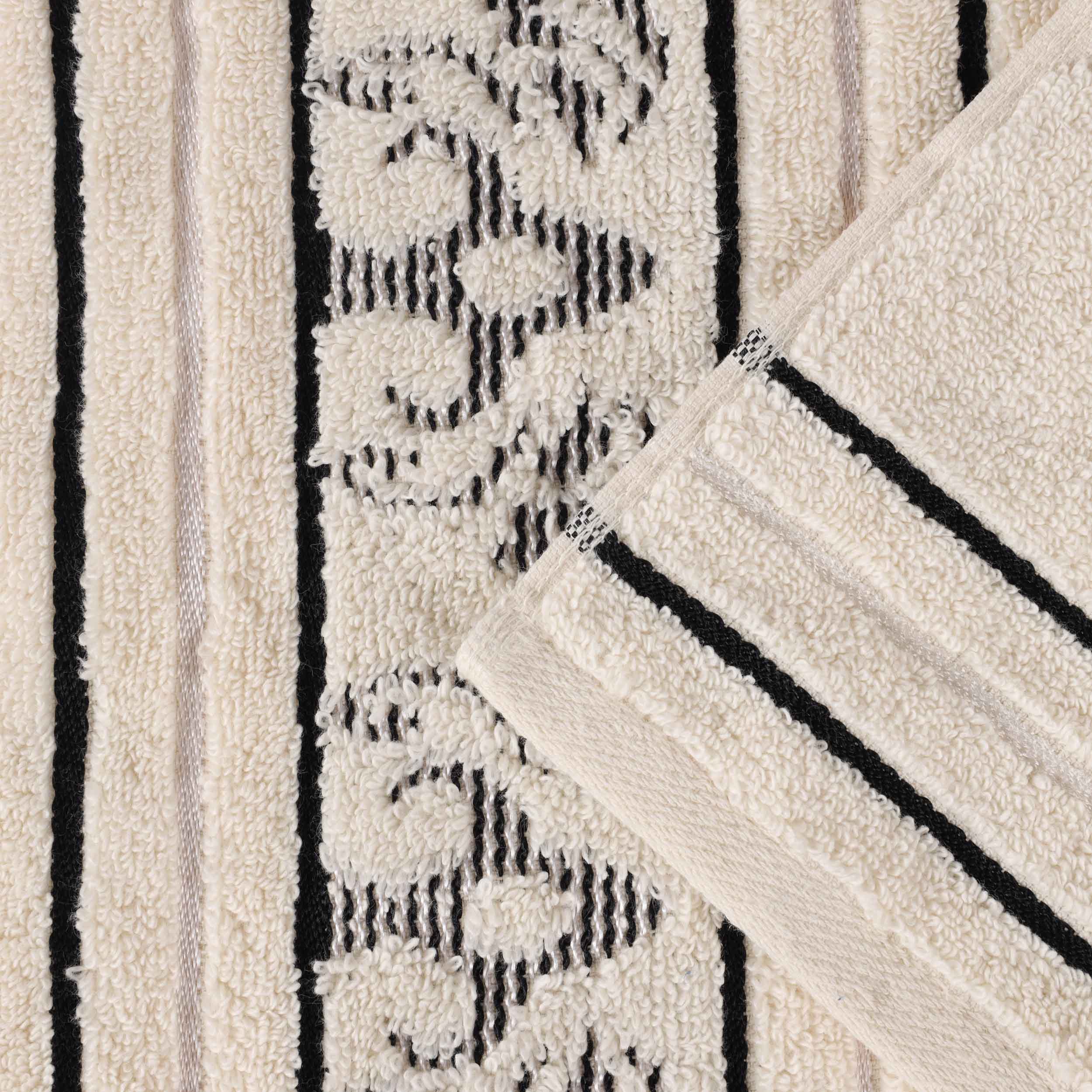 Sadie Zero Twist Cotton Solid and Jacquard Floral 8 Piece Towel Set - Towel Set by Superior Brand