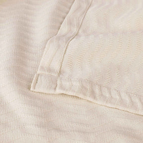 Jena Cotton Textured Chevron Lightweight Woven Blanket - Ivory