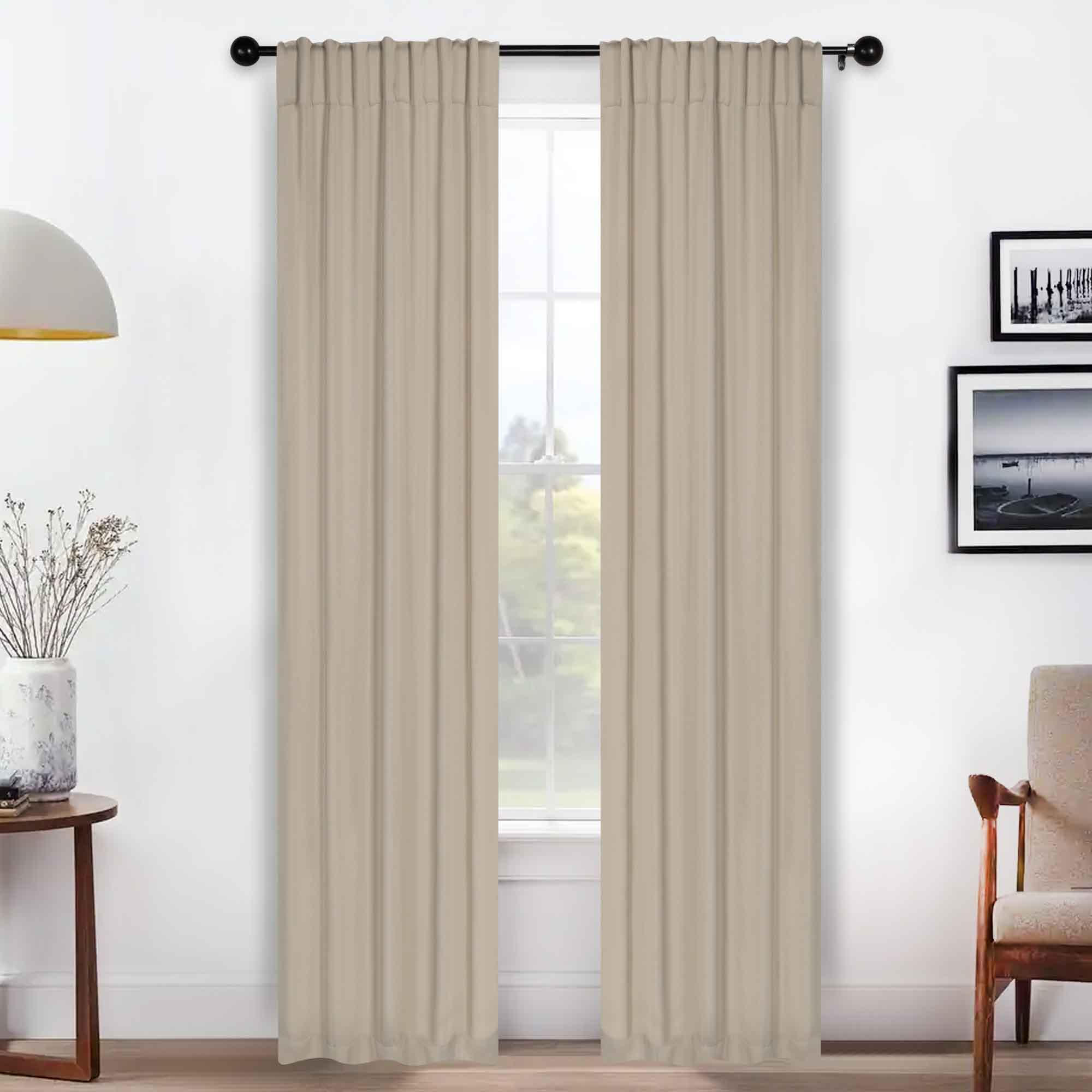 Solid Room Darkening Blackout Curtain Panels, Back Tabs, Set of 2 - Blackout Curtains by Superior