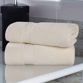 Zero-Twist Smart-Dry Combed Cotton 2 Piece Bath Sheet Set - Ivory