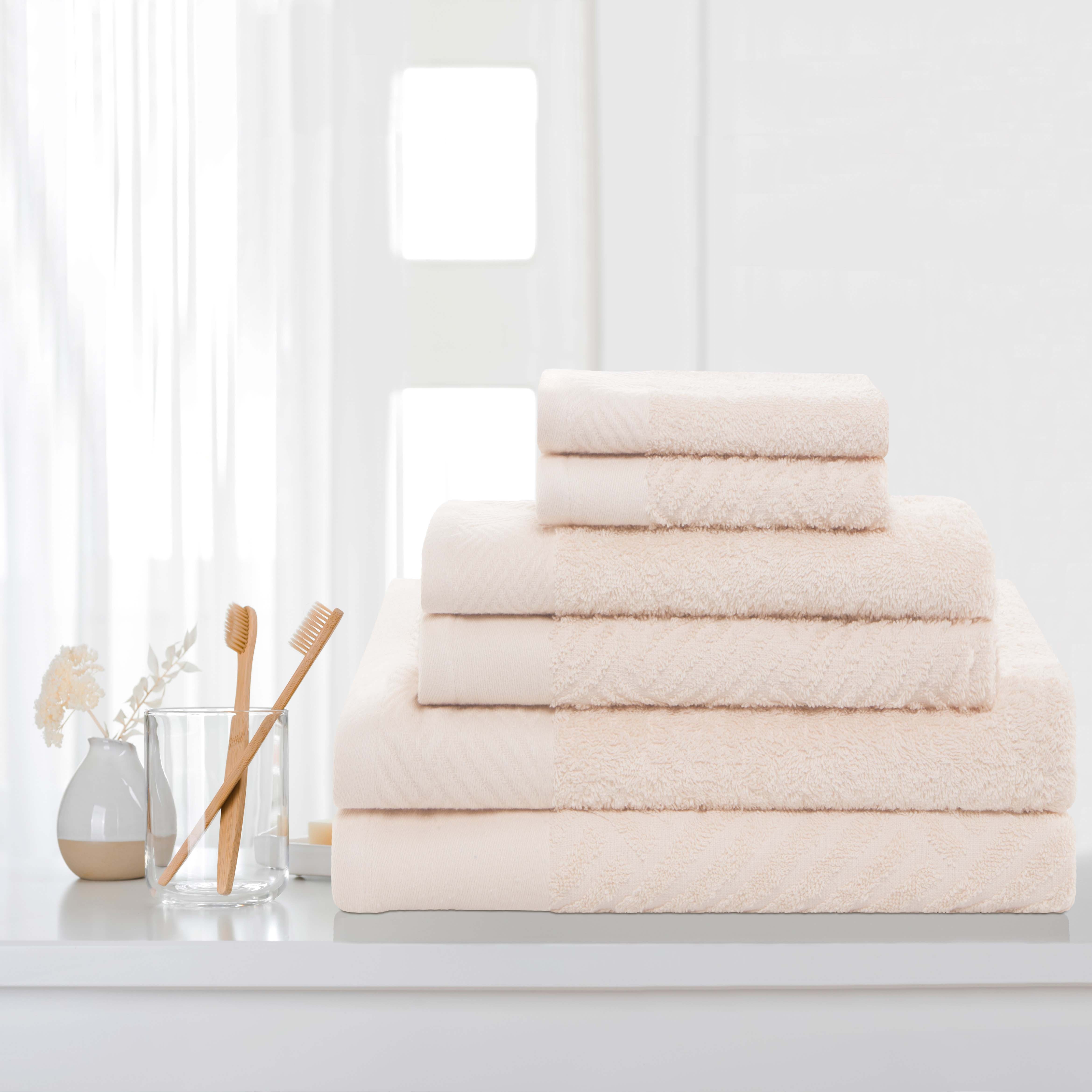 Egyptian Cotton Basketweave Towel Set 6 Piece - Egyptian Cotton Towel Set by Superior Brand
