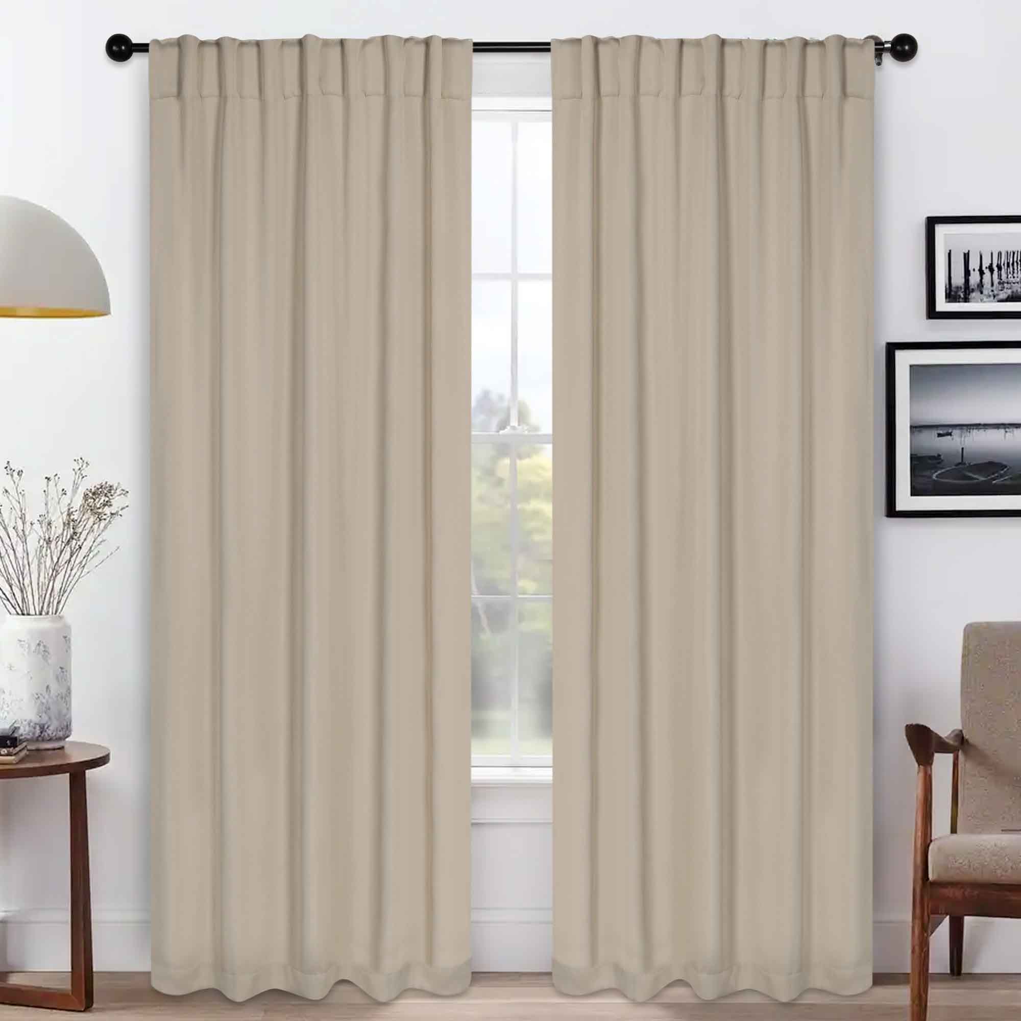 Solid Room Darkening Blackout Curtain Panels, Back Tabs, Set of 2 - Blackout Curtains by Superior Brand