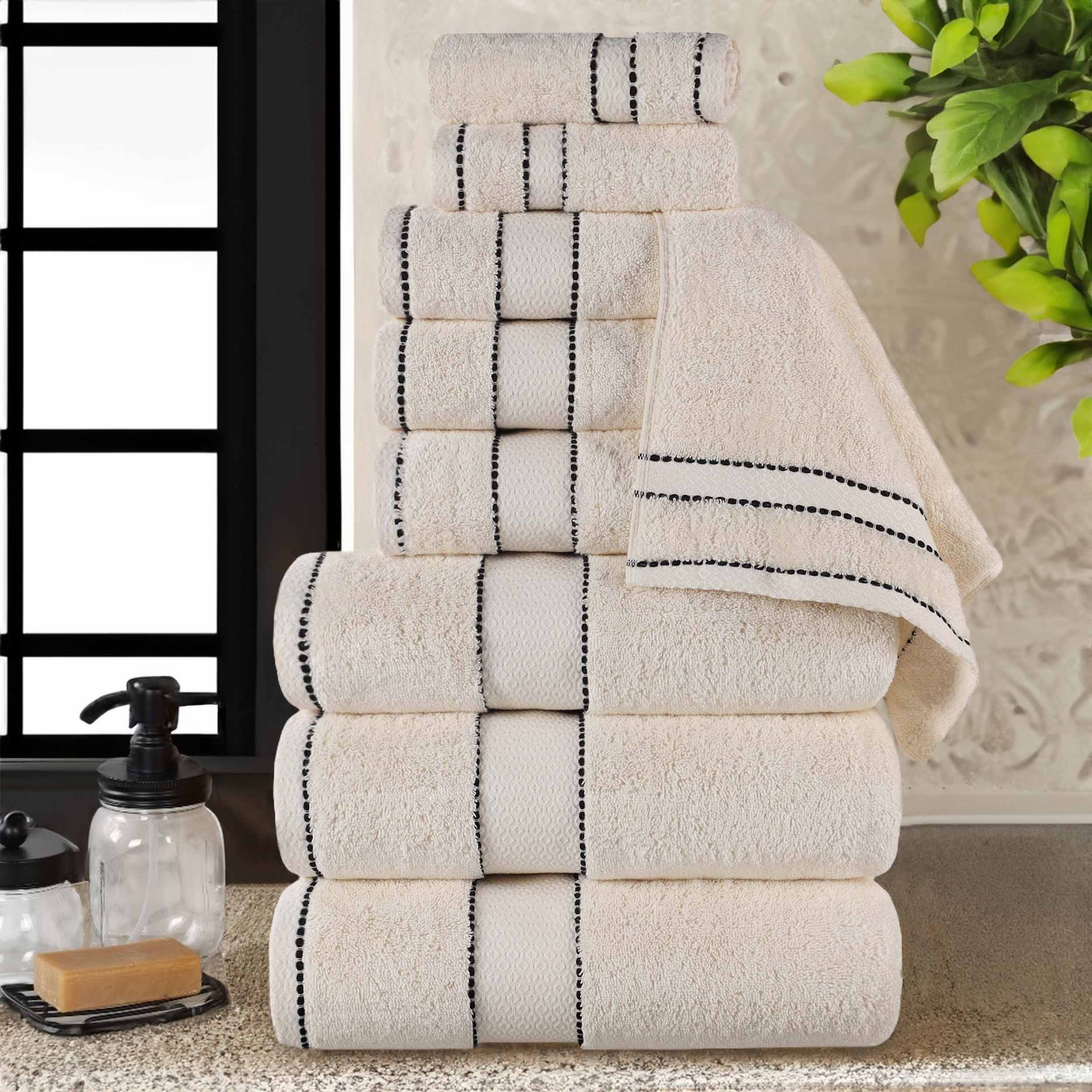 Egyptian Giza Cotton Plush Soft Towel Set 9 Piece - Egyptian Cotton Towel Set by Superior Brand