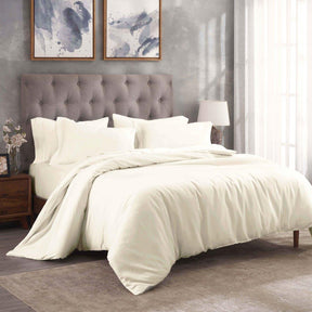 300 Thread Count Modal from Beechwood Solid Duvet Cover Set - Ivory