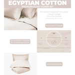 Egyptian Cotton 400 Thread Count Solid Luxury Duvet Cover Set - Egyptian Cotton Duvet Cover Set by Superior Brand