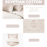 Egyptian Cotton 400 Thread Count Solid Luxury Duvet Cover Set - Egyptian Cotton Duvet Cover Set by Superior Brand