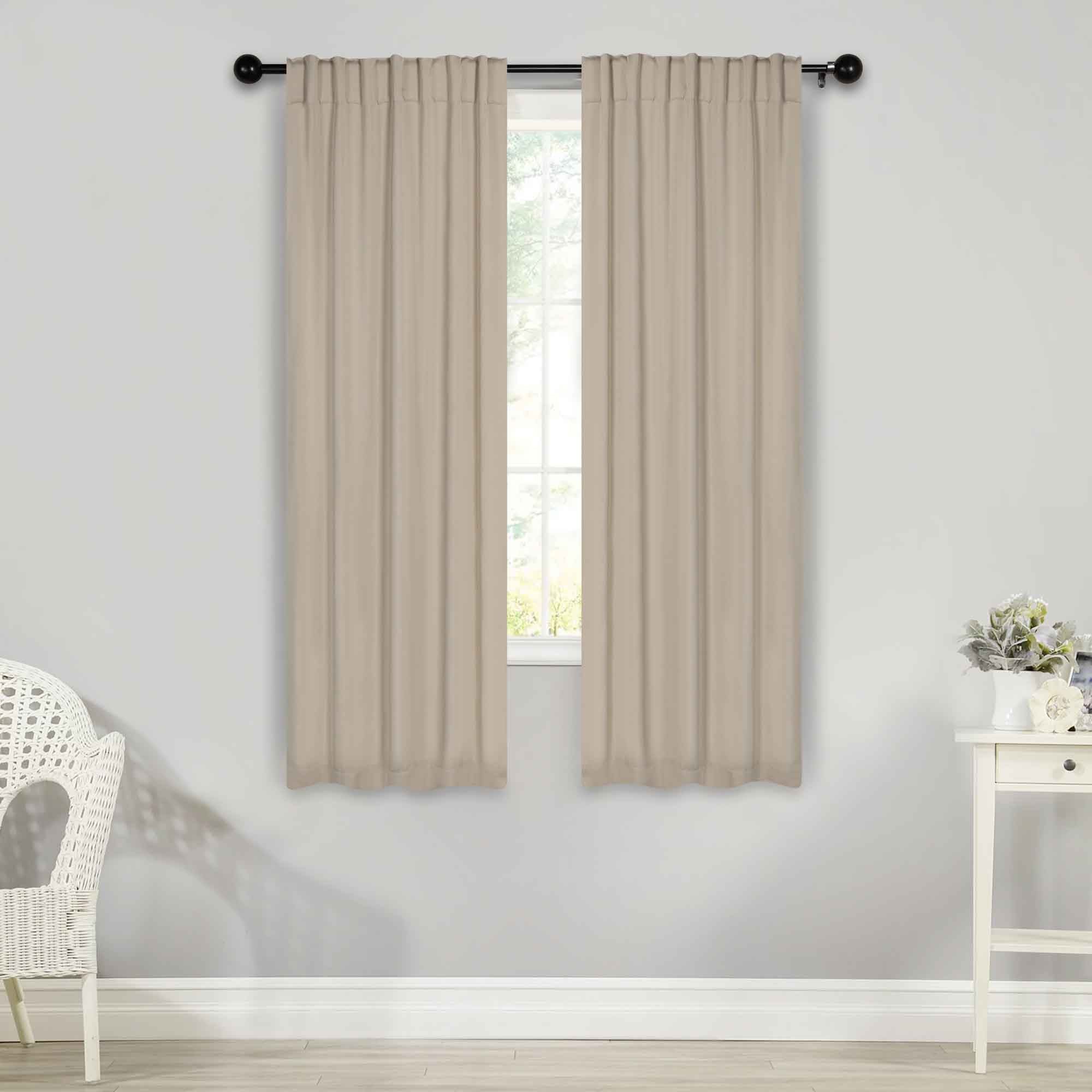 Solid Room Darkening Blackout Curtain Panels, Back Tabs, Set of 2 - Blackout Curtains by Superior