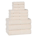 Mile Smart Twist Viscose Cotton Blend Solid 9 Piece Towel Set - Towel Set by Superior Brand