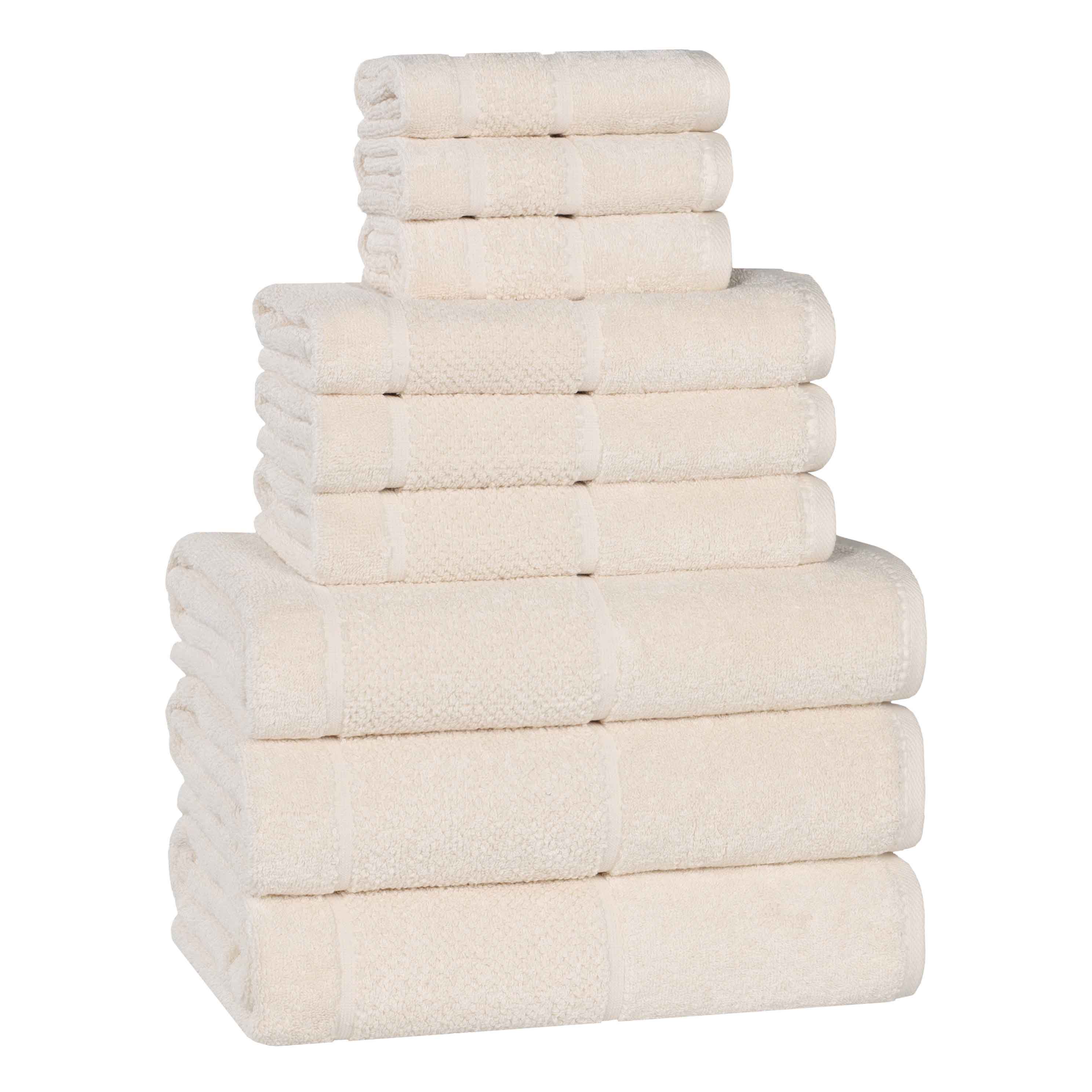 Mile Smart Twist Viscose Cotton Blend Solid 9 Piece Towel Set - Towel Set by Superior Brand