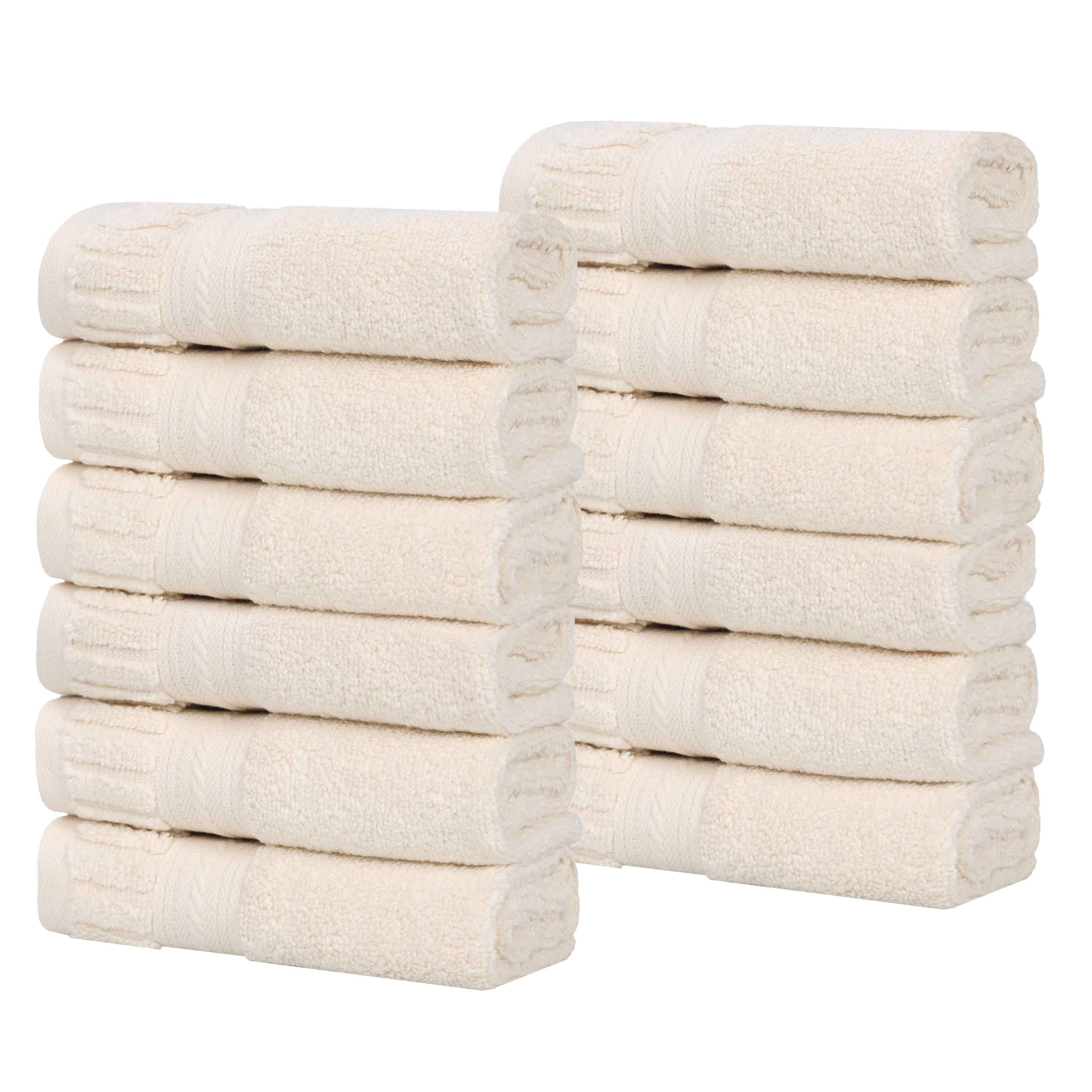 Venice Zero Twist Cotton Medium Weight Face Towels, Set of 12 - Face Towel by Superior Brand