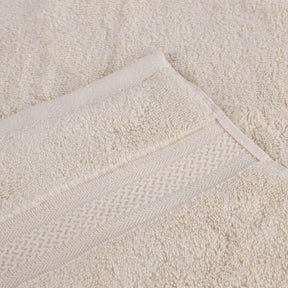 Chevron Zero Twist Cotton Solid and Jacquard 8 Piece Towel Set
