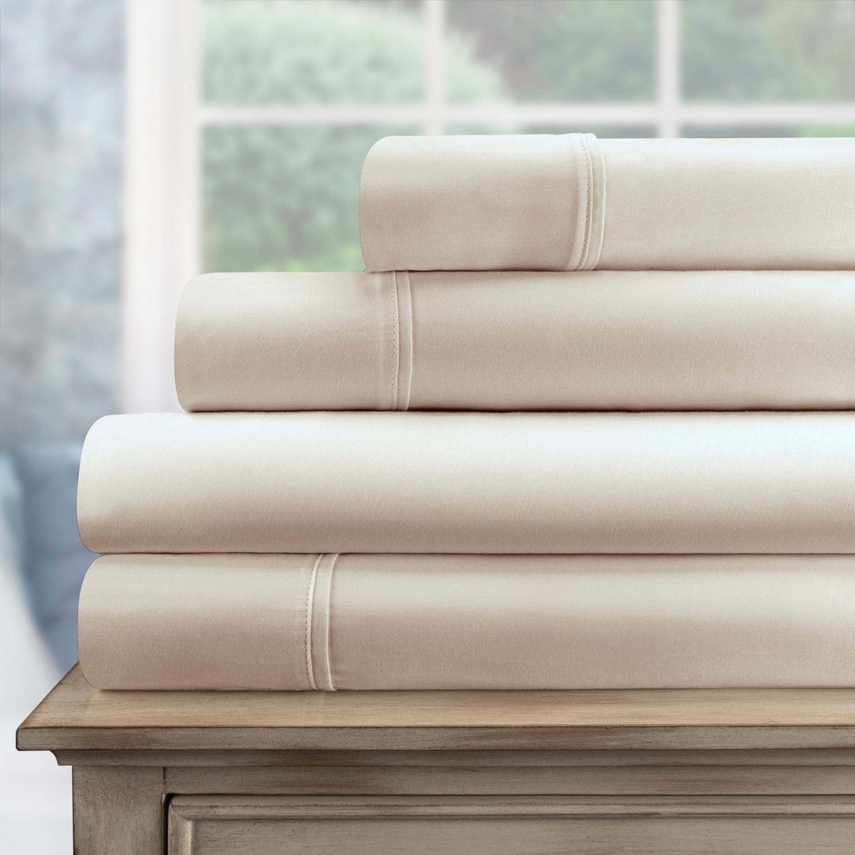 Egyptian Cotton 700 Thread Count Eco Friendly Solid Sheet Set - Ivory