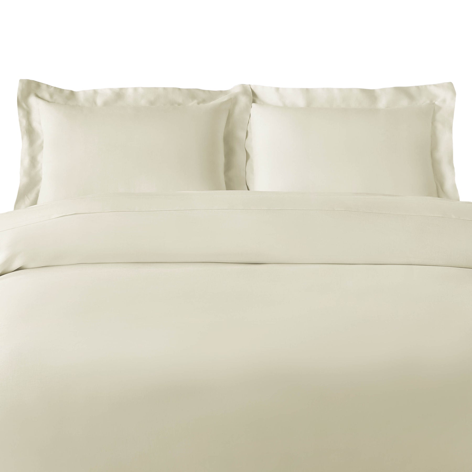 100% Rayon From Bamboo 300 Thread Count Solid Duvet Cover Set - Ivory