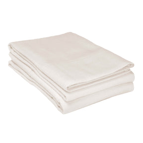 Cotton Flannel 2 Piece Pillowcase Set - Ivory