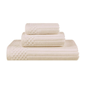 Soho Ribbed Cotton Absorbent 3 Piece Assorted Towel Set