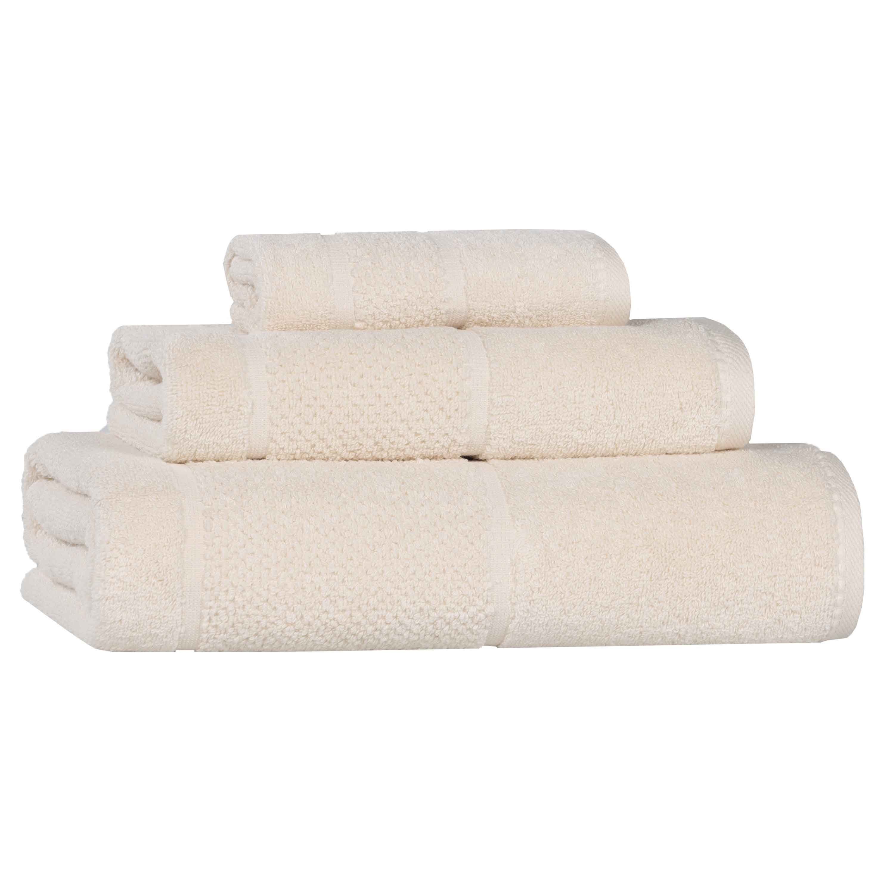 Mile Smart Twist Viscose Cotton Blend Solid 3 Piece Towel Set - Towel Set by Superior Brand