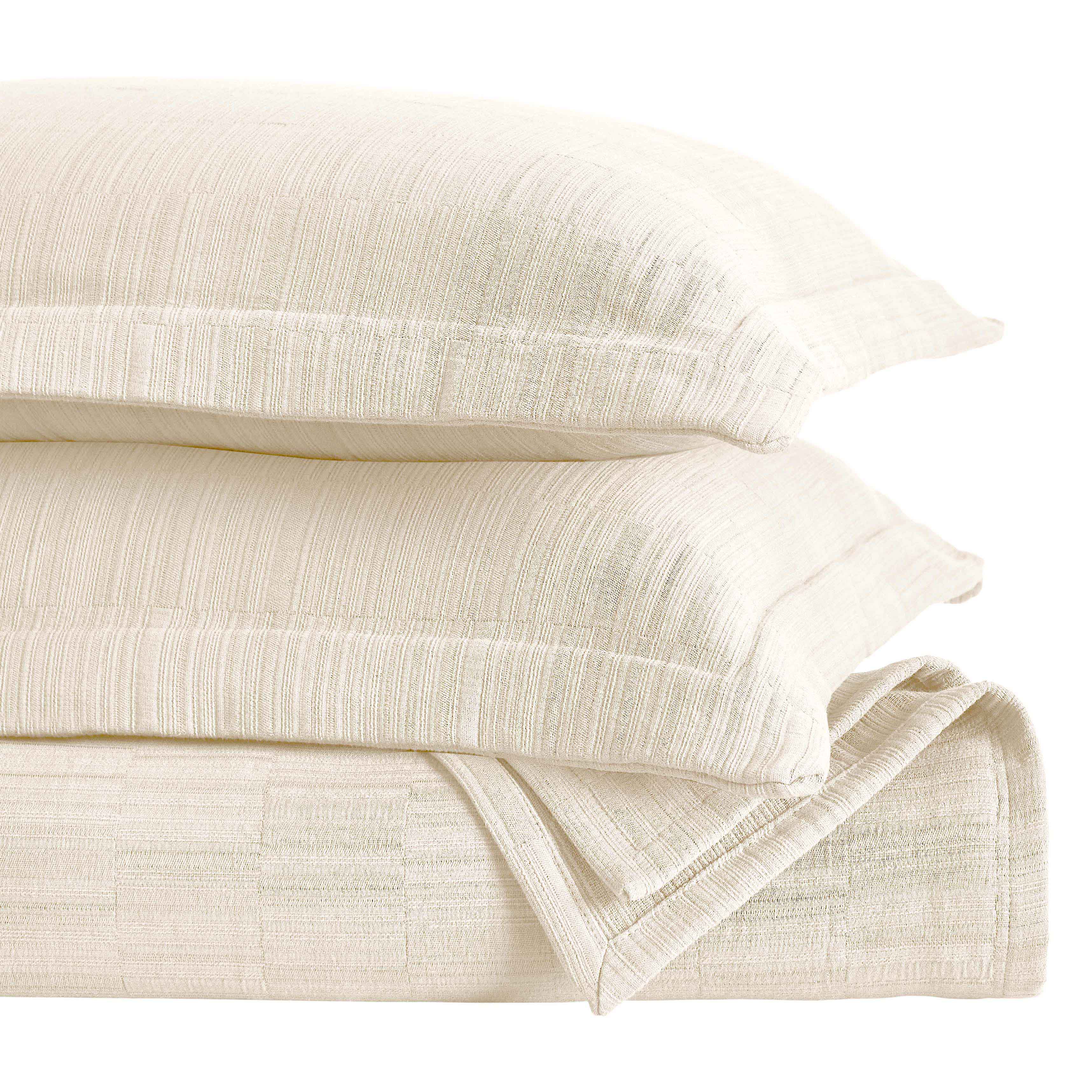 Zenith Cotton Medium Weight Geometric Matelasse Bedspread and Sham Set - Bedspread by Superior Brand