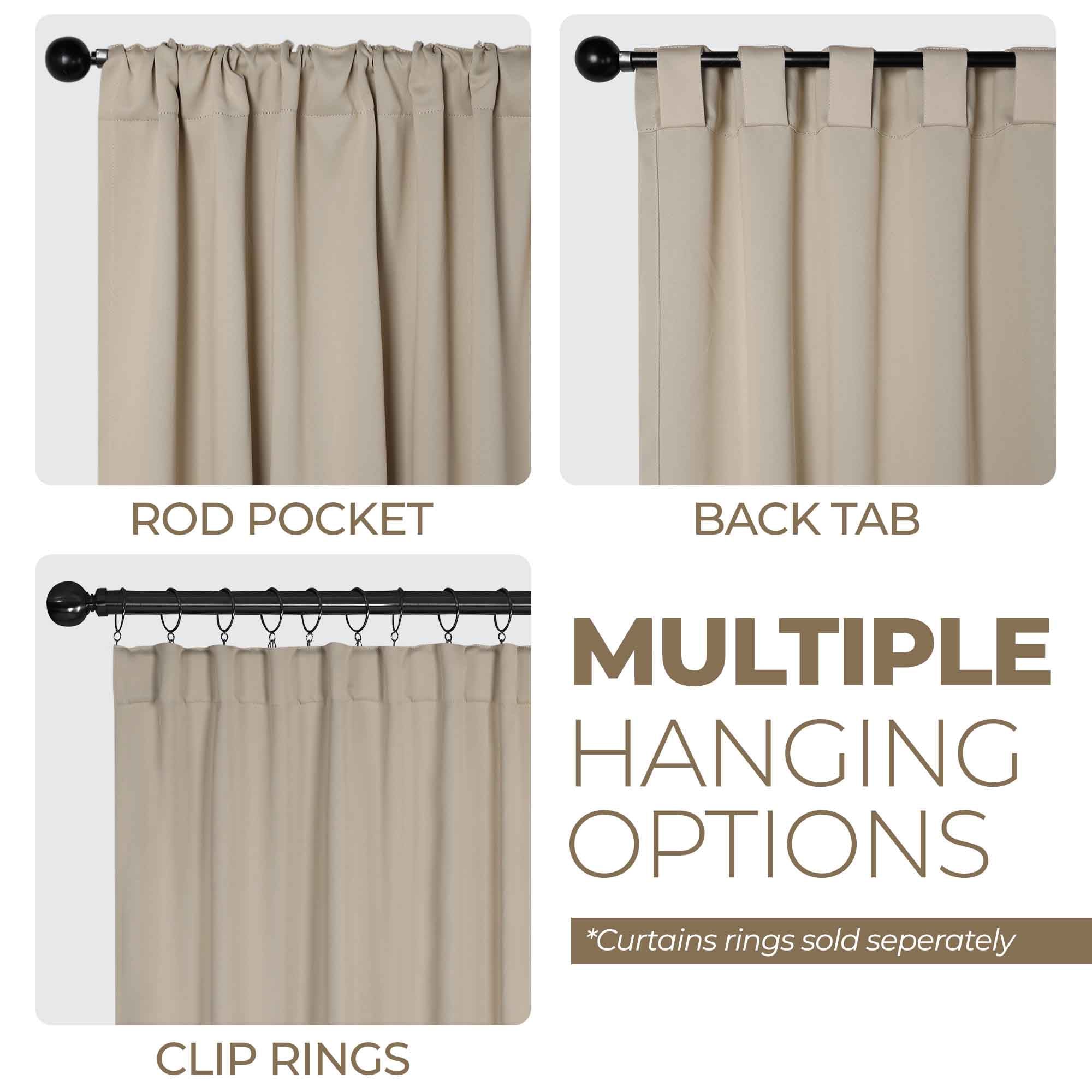 Solid Room Darkening Blackout Curtain Panels, Back Tabs, Set of 2 - Blackout Curtains by Superior