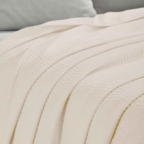 Jena Cotton Textured Chevron Lightweight Woven Blanket - Ivory