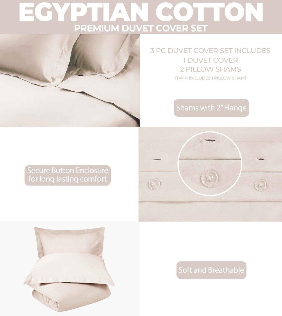 Egyptian Cotton 300 Thread Count Solid Luxury Duvet Cover Set - Egyptian Cotton Duvet Cover Set by Superior