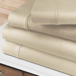 Superior 400 Thread Count Solid 100% Egyptian Cotton Deep Pocket Sheet Set - Ivory