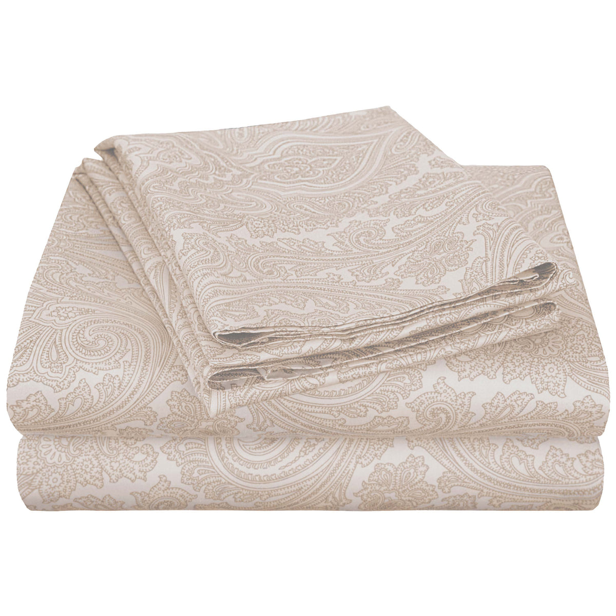 Italian Paisley 600 Thread Count Cotton Blend Deep Pocket Sheet Set - Ivory