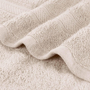 Chevron Zero Twist Cotton Solid and Jacquard Bath Sheet - Ivory