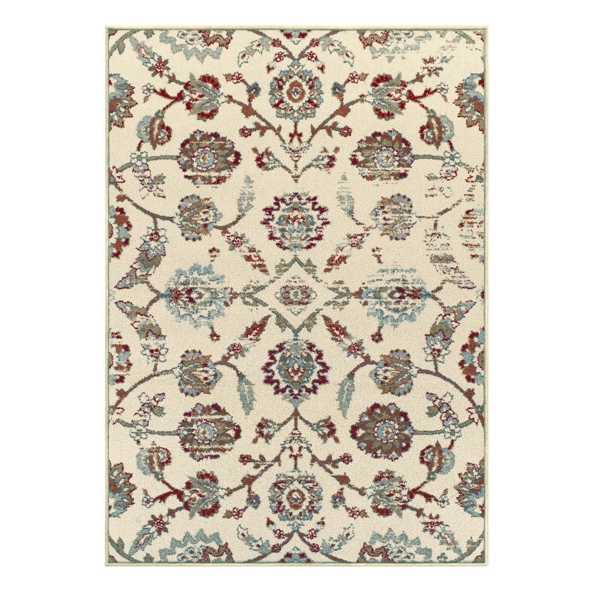 Brookshire Antique Traditional Floral Indoor Area Rug - Ivory