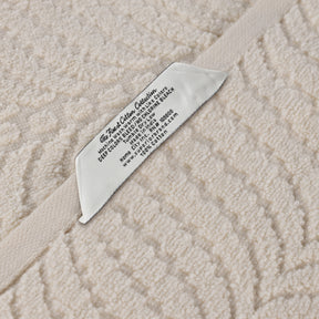 Chevron Zero Twist Cotton 3 Piece Jacquard Towel Set - Ivory