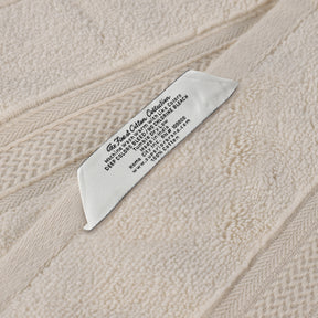 Chevron Zero Twist Cotton Solid and Jacquard Face Towel - Ivory