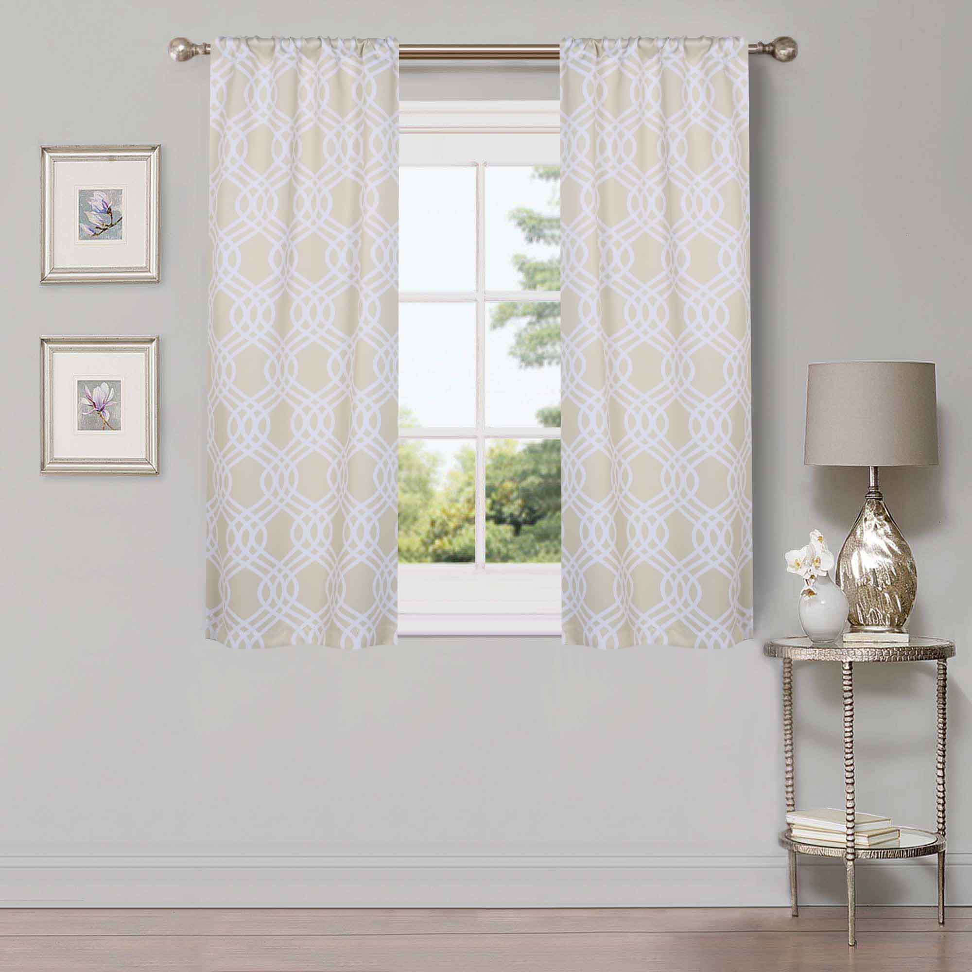 Ribbon Trellis Washable Room Darkening Blackout Curtains, Set of 2 - Blackout Curtains by Superior