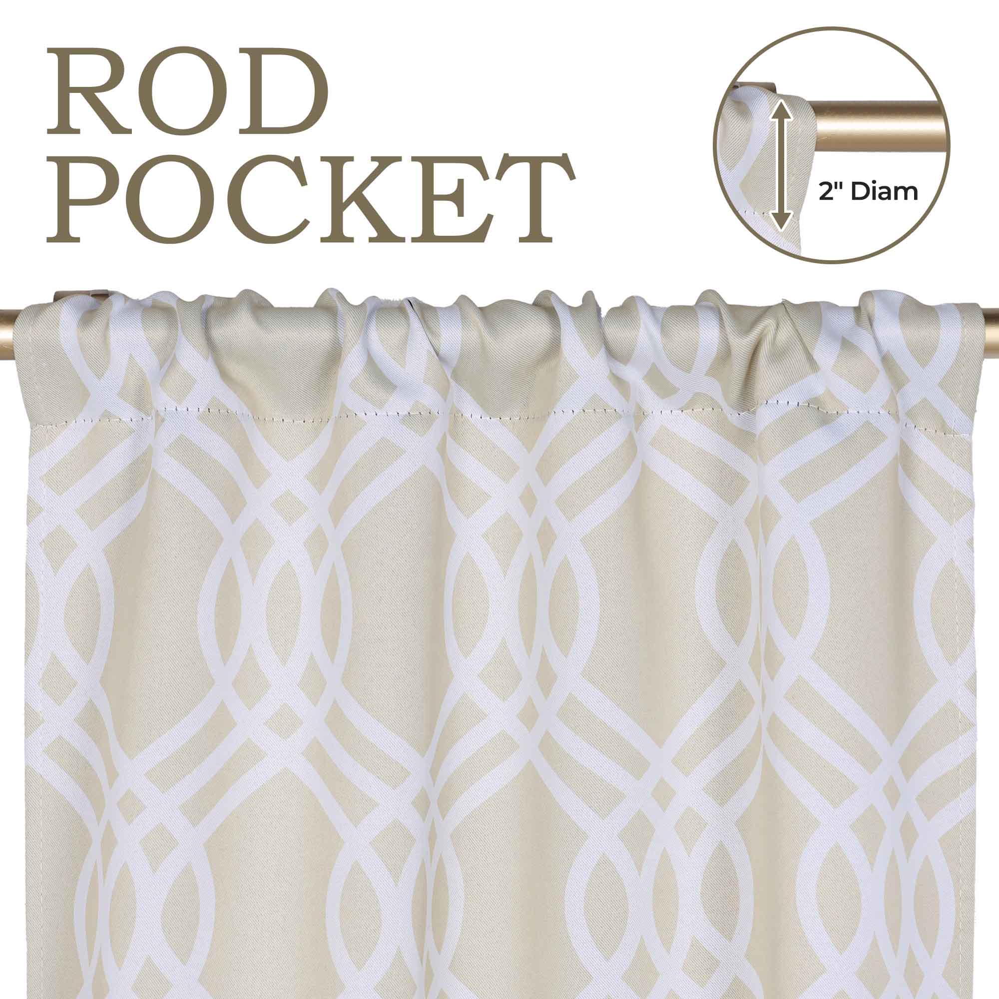 Ribbon Trellis Washable Room Darkening Blackout Curtains, Set of 2 - Blackout Curtains by Superior