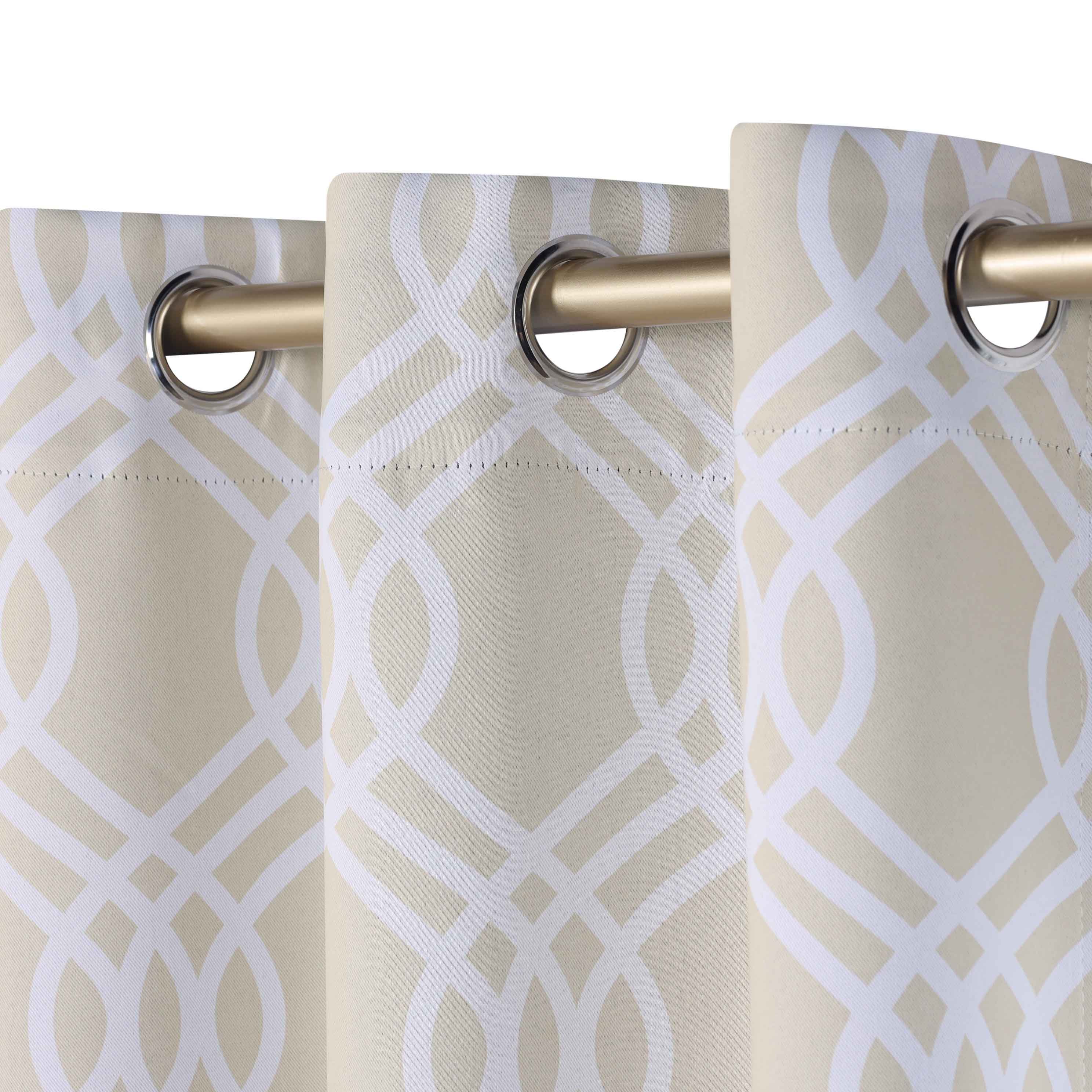 Ribbon Trellis Washable Room Darkening Blackout Curtains, Set of 2 - Blackout Curtains by Superior