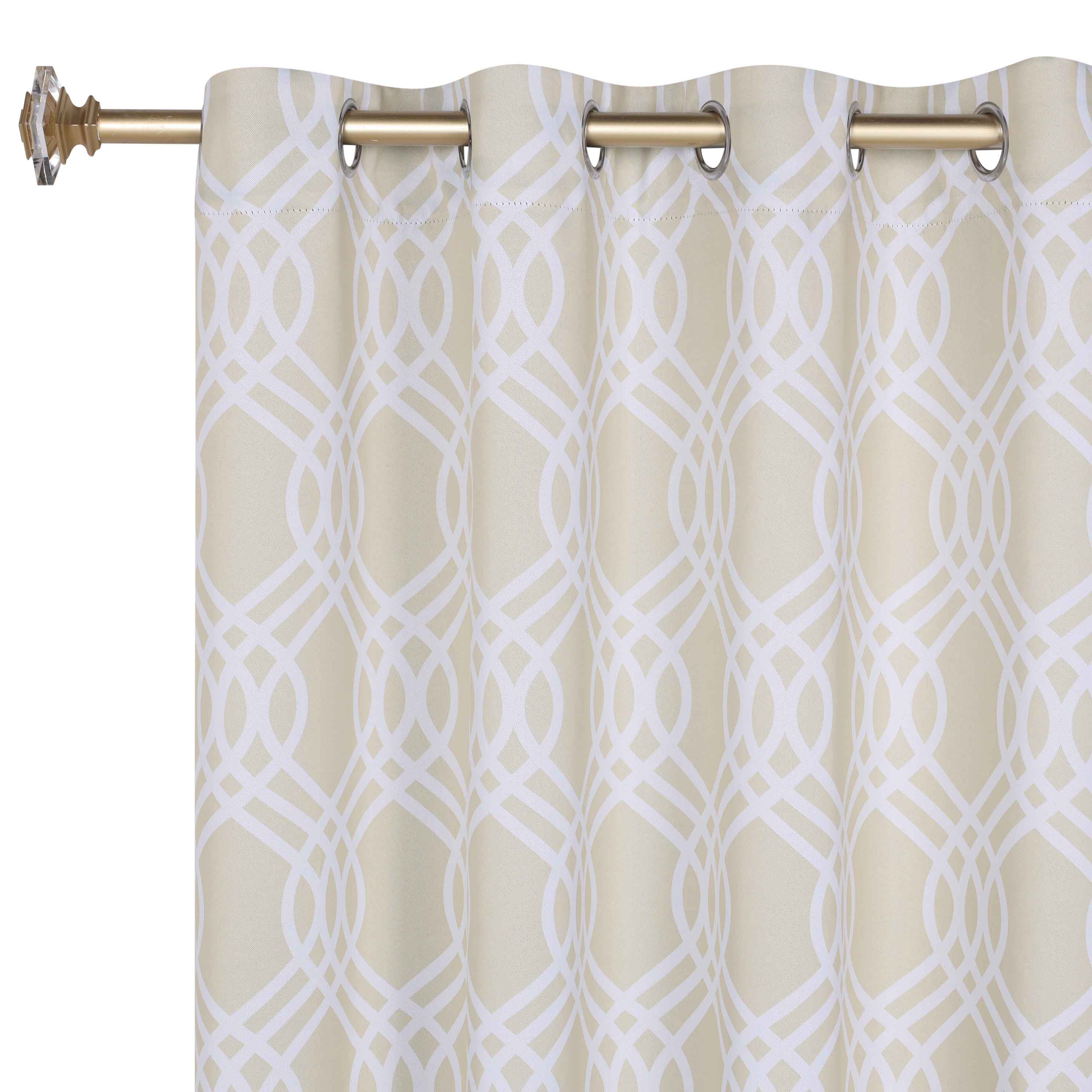 Ribbon Trellis Washable Room Darkening Blackout Curtains, Set of 2 - Blackout Curtains by Superior