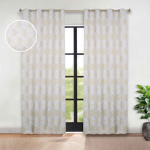 Ribbon Trellis Washable Room Darkening Blackout Curtains, Set of 2 - Blackout Curtains by Superior Brand