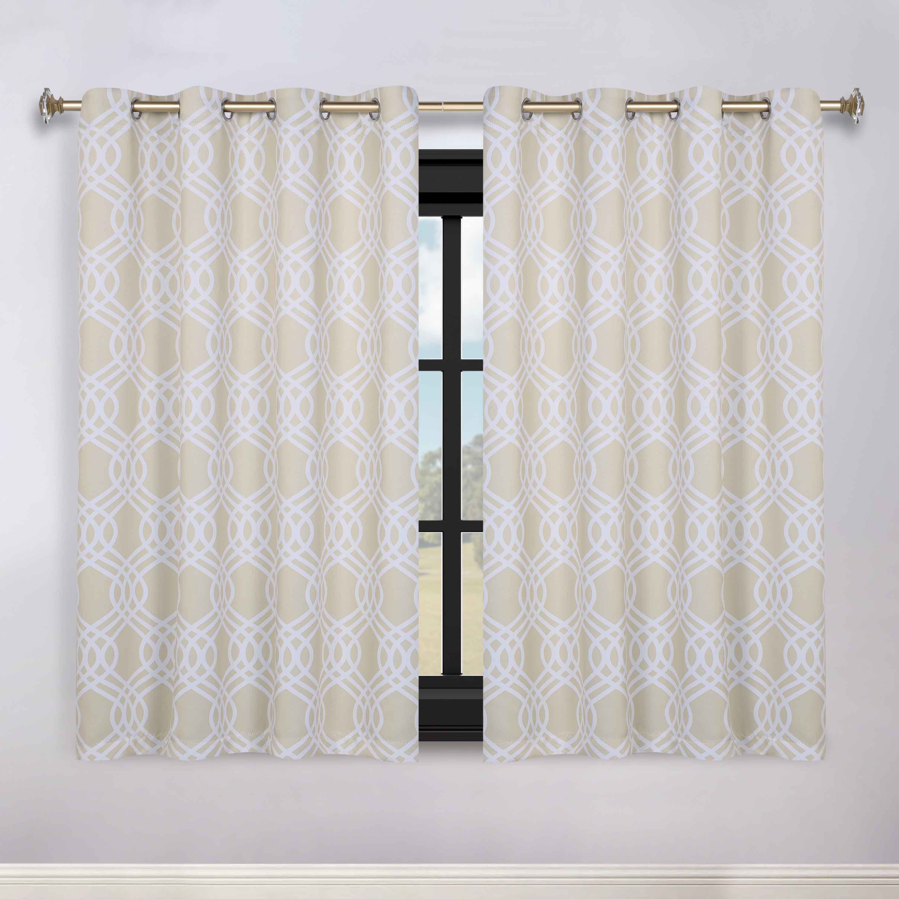 Ribbon Trellis Washable Room Darkening Blackout Curtains, Set of 2 - Blackout Curtains by Superior Brand