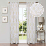 Ribbon Trellis Washable Room Darkening Blackout Curtains, Set of 2 - Blackout Curtains by Superior