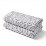 Jasper Cotton Geometric Jacquard Plush Bath Towel Set 2-Piece