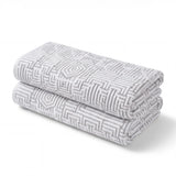 Jasper Cotton Geometric Jacquard Plush Bath Towel Set 2-Piece