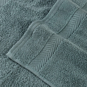 Zero-Twist Cotton Quick-Drying Absorbent Assorted 6 Piece Towel Set - Jade