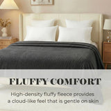 Kacey Ribbed Fluffy Fleece Blanket - Plush Striped Textured Throw